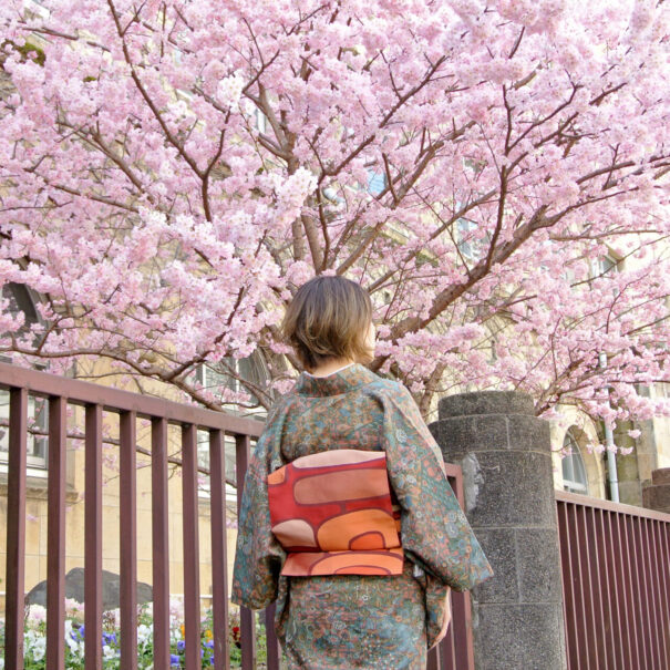 京都の桜に似合うレンタル着物