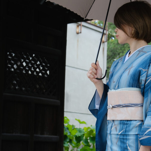 京都で夏の上品なレンタル着物
